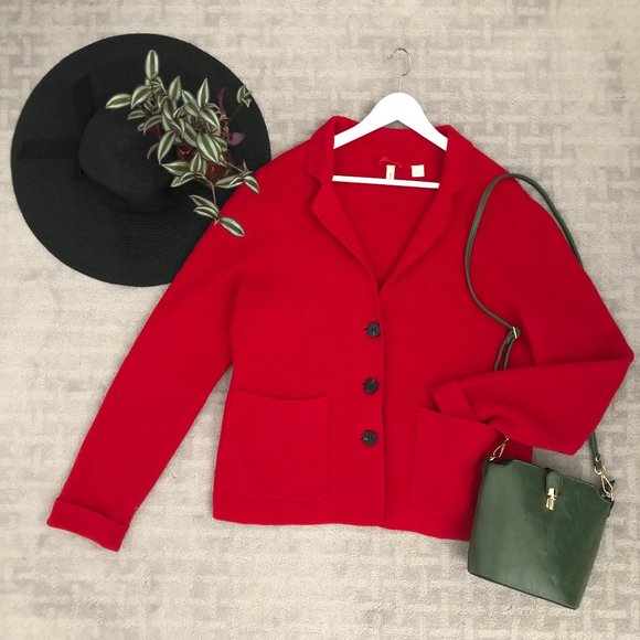 Anthropologie Moth Sandy Sweater Jacket M Red - Picture 2 of 11